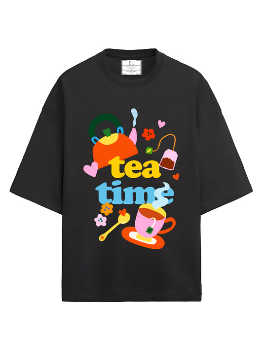 TEA TIME OVERSIZED UNISEX T-SHIRT