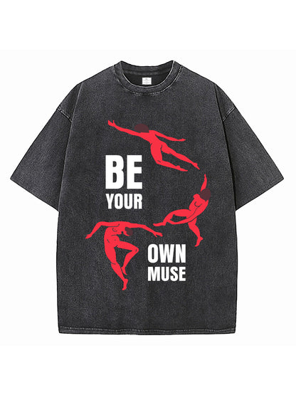 BE YOUR OWN MUSE ACID WASH OVERSIZED T-SHIRT