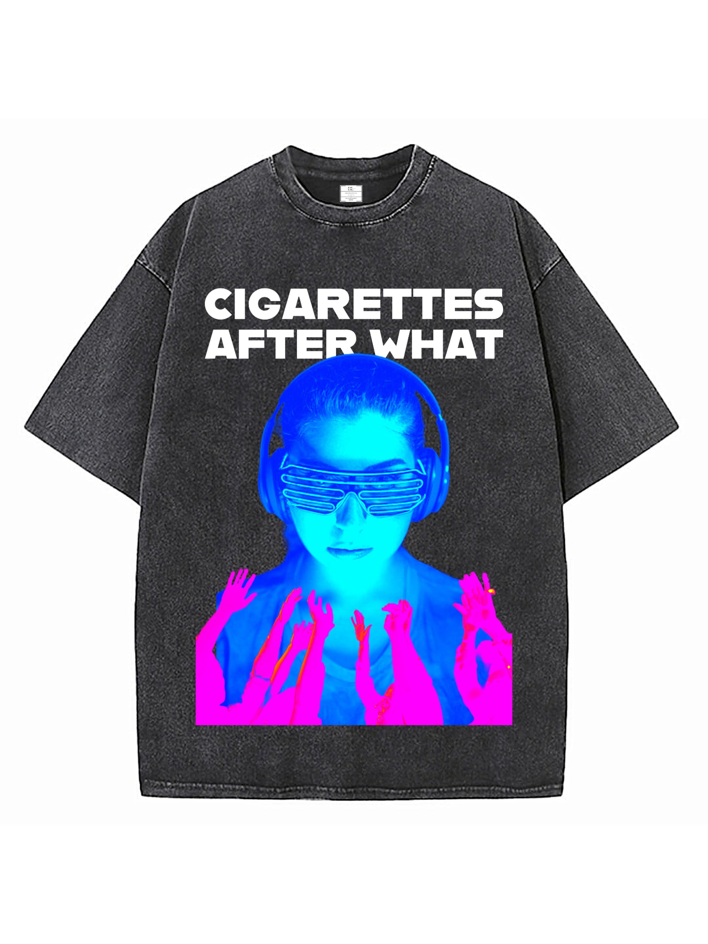 CIGARETTES AFTER WHAT ACID WASH OVERSIED T-SHIRT