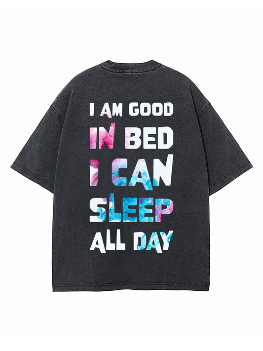 GOOD IN BED ACID WASH OVERSIZED T-SHIRT